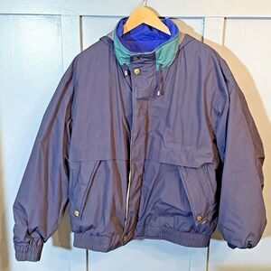 London Fog Puffer Coat‎ Mens XL Blue 2-in-1 Coat Removable Down Vintage Jacket